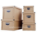 Multipurpose Starke PVC-Papier-Karton Faltbare Aufbewahrungsbox mit Metall-Taste und Griff für Office / Home Packing